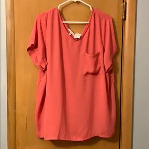 Maurice’s pink back zip up shirt